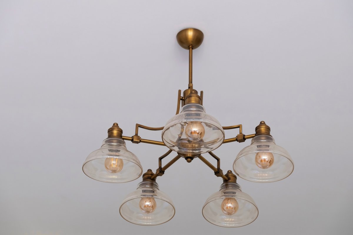 Old-fashioned brass chandelier