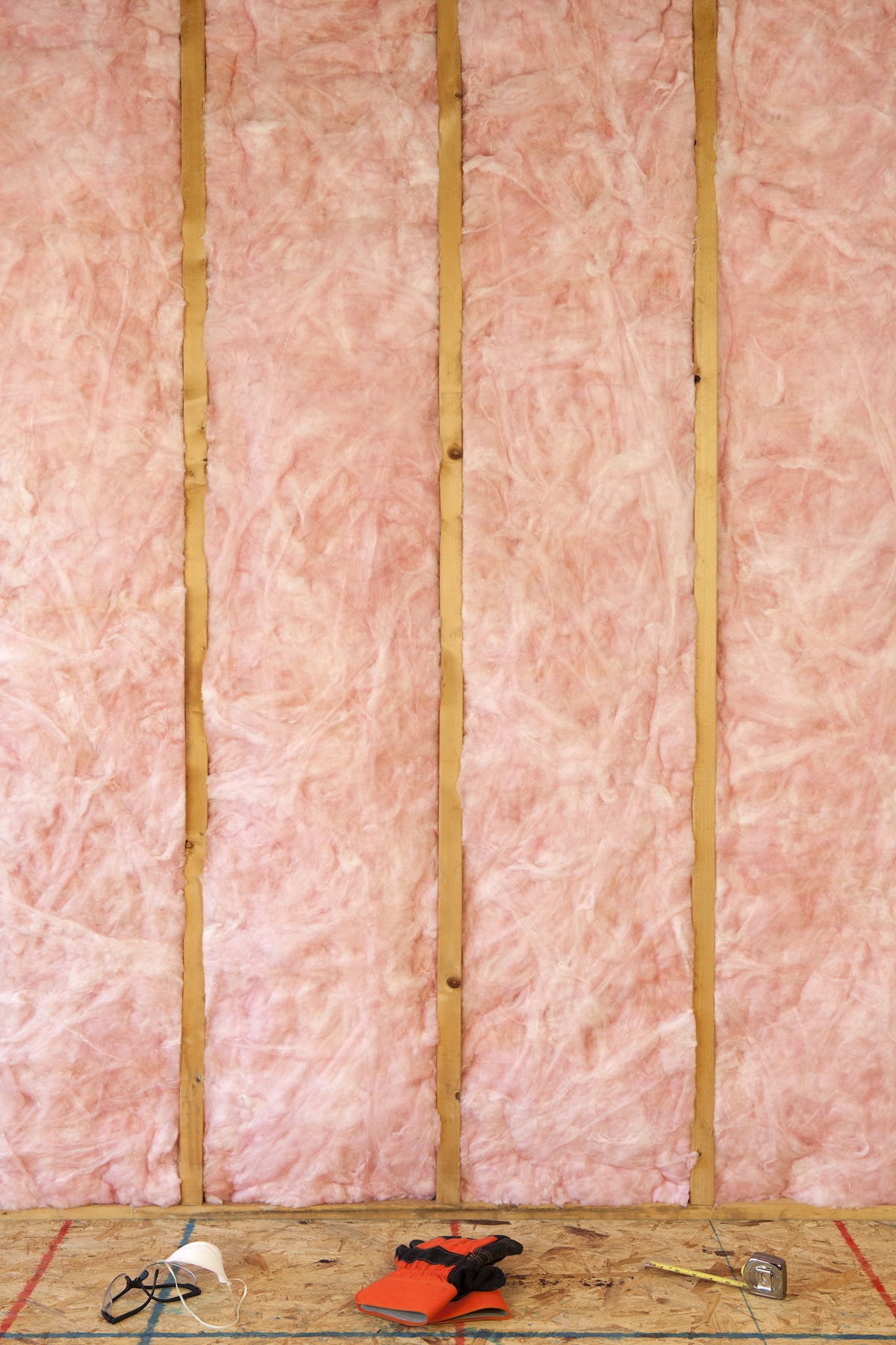 Insulated wall inside a house.