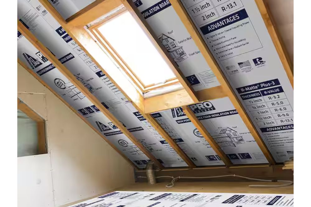 Sika Rmax Pro Select Polyiso Insulation Board on the attic