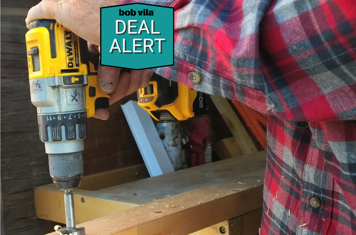 Man using DeWalt drill with 20v battery